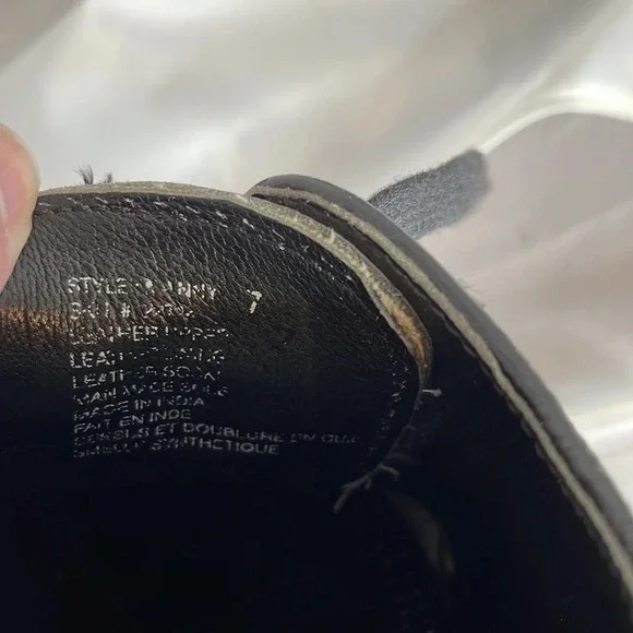 VINTAGE Monograms by Bass Mens Manny Shoe Black Leather Square Toe Lace Up  7 - Picture 10 of 13